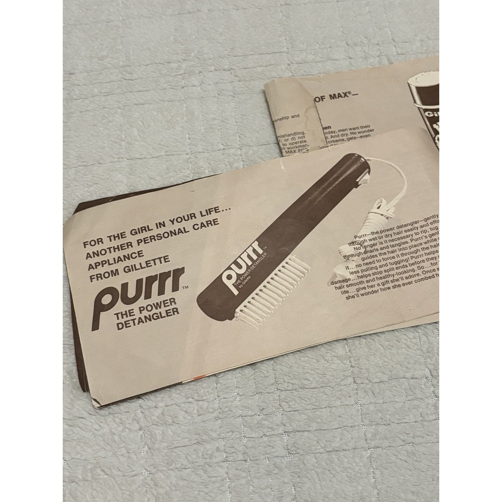 Purr The Power Electric Detangler Comb AC-1 by Gillette Vintage - Picture 3 of 9